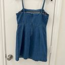 Urban Outfitters Blue Straight Neck Denim Chambray Mini Dress- Size Medium Photo 4