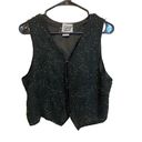 American Vintage Sweet Sue Vintage Sleeveless Rhinestone Embellished Silk Vest Size Large Photo 0