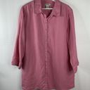 Orvis  100% Linen Pink Button Front Long Sleeve Collared Shirt Women’s Plus Sz 18 Photo 1