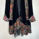 Ania. A Velvet Sheer Cardigan Medium Floral Paisley Boho Whimsigoth Lagenlook Black Photo 2