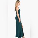 Dress the Population NWOT  IRIS slit crepe maxi gown v neck size M green Photo 2