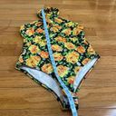 ZARA  Twist Neck Floral Halter Top Bodysuit Small Yellow Green Floral Sz M Photo 11