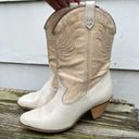 Dingo Vintage 80s 90s  high heeled low shaft cream beige cowgirl western boots Photo 4