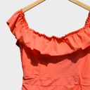 Bleu Rod Beattie  Women's Off-Shoulder One Piece Swimsuit in Living Coral Size 14 Photo 3