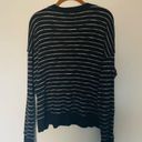 Michael Stars  Black Stripe Waffle Shirt V Neck Flowy NWOT Photo 2