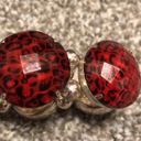 Macy's Red & Black Leopard Print Stretchy Bracelet Photo 2