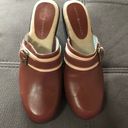 Tommy Hilfiger  Brown Rust Leather Mules S7.5 Photo 1