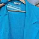 American Vintage  80's Daily Habit Linen Blend Blue Blazer SIZE 11 LARGE Oversize Photo 5