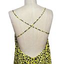 Michelle Mason  Strappy Mini Dress Neon Yellow Leopard Print Size 10 Photo 6