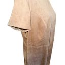 Chico's  Faux Suede Shift Dress Sz 2 or L Taupe Office Business Wear City Luxury Photo 13