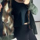 American Eagle : Olive Green Faux Fur Canvas Coat Photo 2