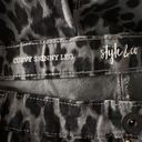 Style & Co  SZ 16W Curvy Skinny Jeans Leopard Print Mid-Rise Stretch Gray Black Photo 5