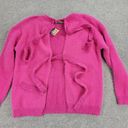 ee:some  Womens Back Tie Sweater Medium Pink Eyelash Faux Fur Ribbed Trim NEW Photo 7