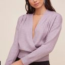 ASTR Women's  the Label Lilac Pleated Wrap SWEATER Size XS Photo 3