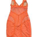 None Seduction’s Lace Bodycon Orange Dress Size Medium Photo 1