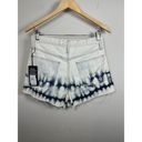 Hudson  High Rise Cut Off Lori SHORTS Size 26 Button Fly White Tie Dye Bleach NWT Photo 6