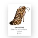 Gianvito Rossi 𒀭 Open Toe Stiletto Heel Bootie 𒀭Leopard Print Calf Hair 𒀭40 Photo 14