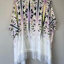 Victoria's Secret  Kimono M/L Open Front Fringe Wide Sleeve Geometric Photo 2