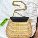 Sam Edelman  Millie Basket Flap Shoulder Bag - Black / Rattan Photo 12