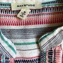 Max Studio Multi Colored Cotton Striped Sleeveless Button Down Size Medium Photo 1