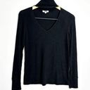 LNA  Revolve Long Sleeve Shirt Women’s Black Turtleneck Ribbed V-neck Size Small Photo 0