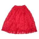 Sunday in Brooklyn NWT Anthropologie  Red Vine Dimensional Petal Midi Skirt M Photo 0