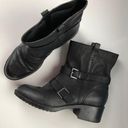 Cole Haan Nike Black Leather Buckle Moto Boots 9.5 Photo 0