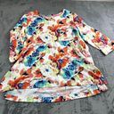 Westbound  Womens Top Size 1X Floral 3/4 Sleeve Mature Flowy Boho Colorful Photo 0