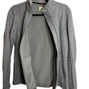 Boston Traders  Gray Cable Knit Fleece Full Zip Up Jacket Sz Medium Photo 3