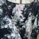 Carmen Marc Valvo Carmen  Black & White Tie Dye Faux Wrap Dress Size M Photo 1