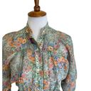 The Row Front Center Peasant Sleeve Blouse Green Size M Floral Vintage Boho Cottage Photo 6