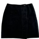 Coldwater Creek  Black Suede Faux Wrap Mini Skirt Petite Small / Medium Photo 0