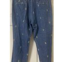 kim rogers Kim Roger Denim Cropped / Capri Sunflower Embroidered Pants Size 14 (S5) Photo 4