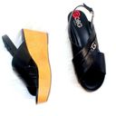 Guess NEW GBG Los Angeles Dee Wedge Sandal Black Photo 6