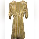 Luxology  Faux Wrap yellow and white striped dress size small Photo 3