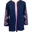 Bob Mackie  Wearable Art Navy Embroidered Cardigan Jacket - Size Medium- NWT Photo 0