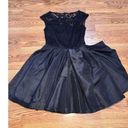 Marchesa Notte Lace Illusion Taffeta Retro Cocktail Mini Dress size 8 Black Photo 3