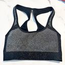 Soul Cycle Racerback w/Keyhole Sports Bra, Metallic Black Grey (Excellent) Photo 2