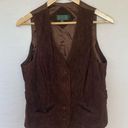 J. McLaughlin Vintage  Leather Brown Button Up Vest Size 10 Photo 0