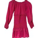 Alexis  Marilena Smocked Off-shoulder Blouson-sleeve Dress Fuchsia Dot Small Photo 1