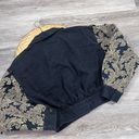 Vintage Y2K fredericks of Hollywood embroidered cropped denim jacket women’s L Black Size L Photo 1