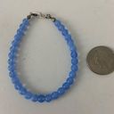 Boutique Pretty light blue bead bracelet silver tone Photo 1