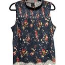 Jolt  Floral Sleeveless Smocked Knit Tank Top Multicolor Women's Size XL Photo 2