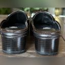 Brighton Austen Mules Brown Croc And Black Leather Open Back Slip On Sz 5 Photo 7