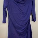 Patagonia  Seabreaks Asymmetrical Hem 3/4th Sleeve Ruched‎ Side Blue Dress L Photo 0