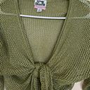 Green Long Sleeve Tie Front Crop Size L Photo 1