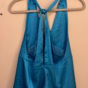 Glam Boutique Satin Blue Knot Back Top Photo 1