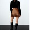 ZARA Pleated Faux Leather Skirt Photo 3