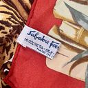 Salvatore Ferragamo RARE  Italy 16" Square Silk Scarf Tiger Walking In Bamboo Photo 3