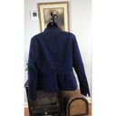 Talbots  Women’s 8 Blue Velvet Single Breasted Blazer Long Sleeve Lapel Collar Photo 2